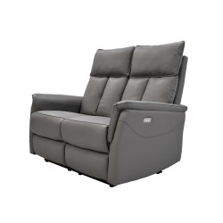 Love Seat Reclinable Eléctrico Rossi - Piel Gris