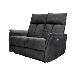 Love Seat Reclinable Eléctrico Rossi - Tela Gris