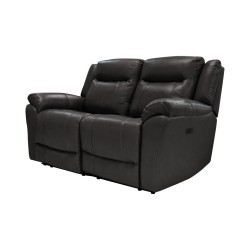 Love Seat Reclinable Madrid - Piel Gris Oscuro