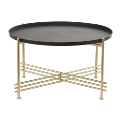 Mesa de Centro de Metal Negro con base en Forma de X