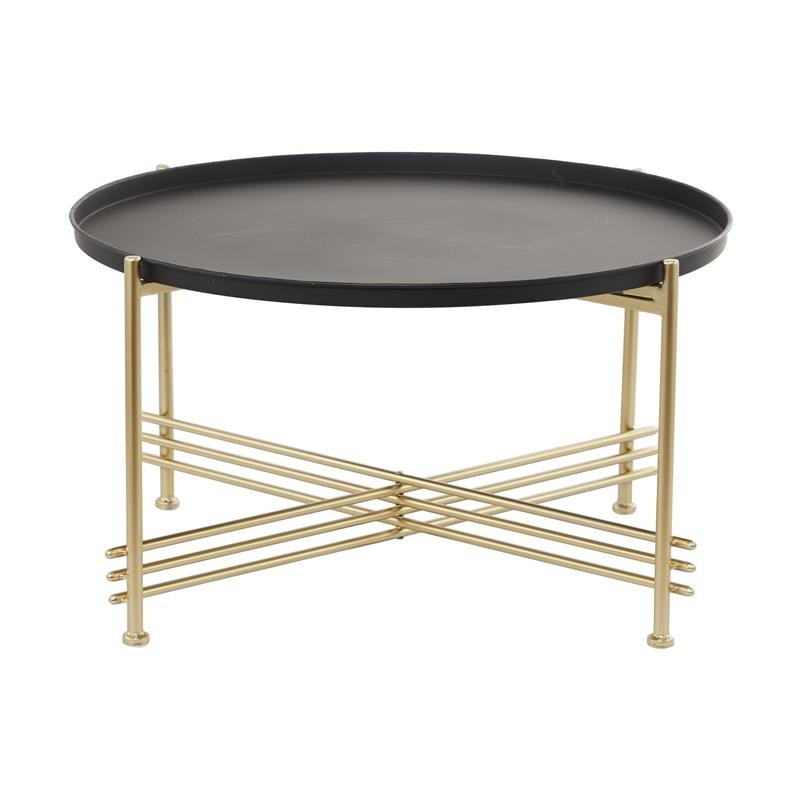 Mesa de Centro de Metal Negro con base en Forma de X