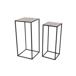 Set de 2 Mesas de Acento - Pedestal Metal