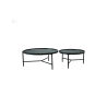 Set de 2 Mesas de Centro Baikal - Cristal Redondo Negro