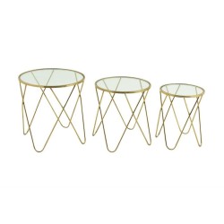 Set de 3 Mesas Contemporáneas Metal - Dorado