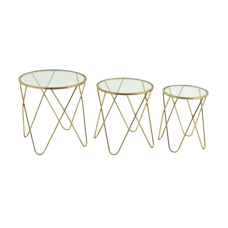Set de 3 Mesas Contemporáneas Metal - Dorado