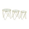 Set de 3 Mesas Contemporáneas Metal - Dorado