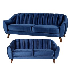 Sala Nicolai Sofá y Love Seat en Italian Velvet Midnight