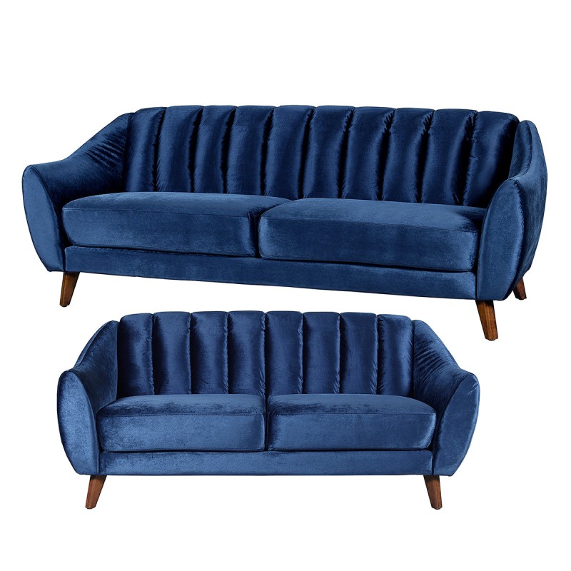 Sala Nicolai Sofá y Love Seat en Italian Velvet Midnight