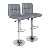 Set de 2 Bancos Square Para Barra - Vinipiel Gris