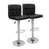 Set de 2 Bancos Square Para Barra - Vinipiel Negro