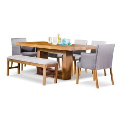 Comedor Constanza  3 Sillas, 2 Sillones y 1 Banca