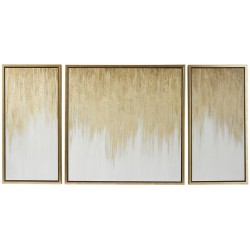Set de 3 Cuadros de Arte con Lienzo Oro