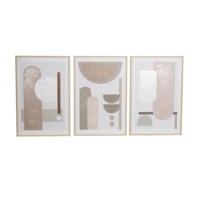Set de 3 Cuadros de Arte con Lienzo Marco de Madera
