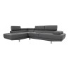 Sala esquinera Hanover Chaise Izquierdo - Tacto piel - Gris